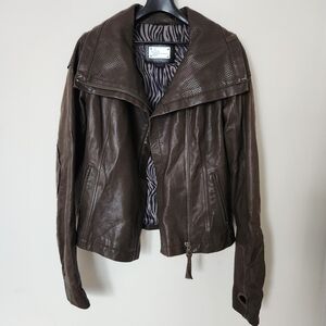 Mackage Brown Lamb Leather Jacket XS